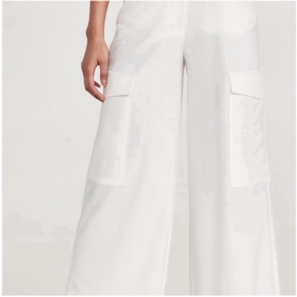 NWT 87Orgins  Women’s White Paper Bag Wide-Leg White Pants Size 8